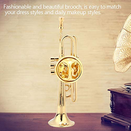 Trompet Brooch, Exquise Muziekinstrumenten Vorm Brooch Women Dress Clip met Potlood Case voor Gift(S) 5