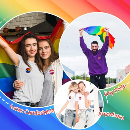 10PCS Rainbow Pride Plug, 5.5x5.5cm Pride Pin LGBTQ Accessoires, Lesbisch, Homo, Biseksueel, Pride Stuff, Ronde Vlagknoppen voor LGBT Gay Pride 5