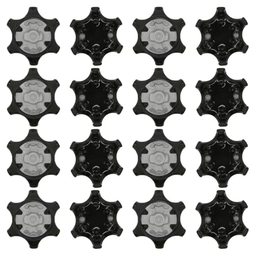 Verpakking van 16 Golf Spikes - Bulk schoenen met tandheelkundige spikes, gemakkelijke Golf Schoen Installatie Kit (zwart)