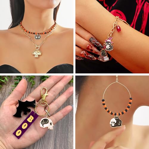 16st Halloween & Cat Emaill Hanger Magic Thema Cat Charms Mooie Animal Halloween & Christmas Dangle Bedels voor DIY Ketting oorbellen sieraden maken, Email, Emaill 3