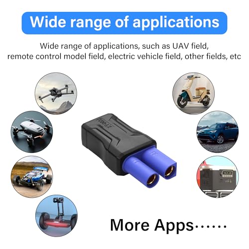 2 Pack EC5 to XT60 Connector Adapter Draadloos voor RC FPV Drone auto Lipo Batterij Charger ESC (EC5 Vrouw tot XT60 man) 3