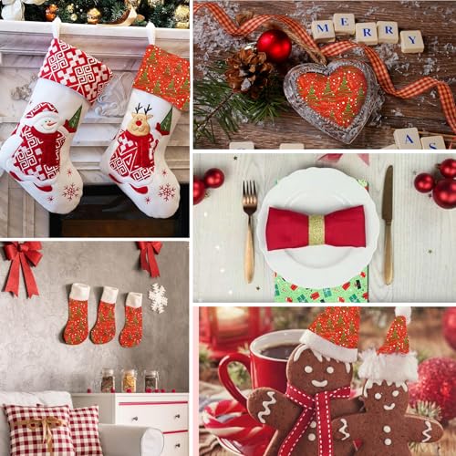 50st Kerstmis Katoen Stof Vierkanten 10 x 10 Inch Vakantie Quiltstof Kleding dikke Quarters voor DIY Kerstmis ambachten Naaien Handgemaakt 4