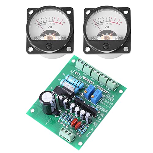 2 Pack VU Meter met warme achtergrondverlichting voor audioniveauopname, Wordt geleverd met stuurprogrammabord - Analoge audioniveauversterkerpaneel