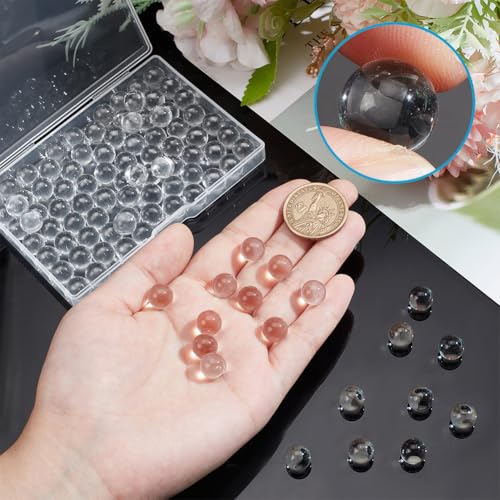 100 st. Clear Quartz ronde ambachtelijke kralen, 10mm Transparant kristalglas bal kralen voor doe-het-zelf sieraden maken, Home Decoraties 4