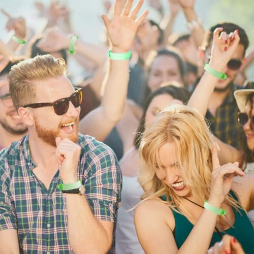 ID polsband Volwassenen, 100 Pack Wegwerpbaar Event Polsbandjes PVC Teens Safety ID armband - Volwassenen, Groen 4