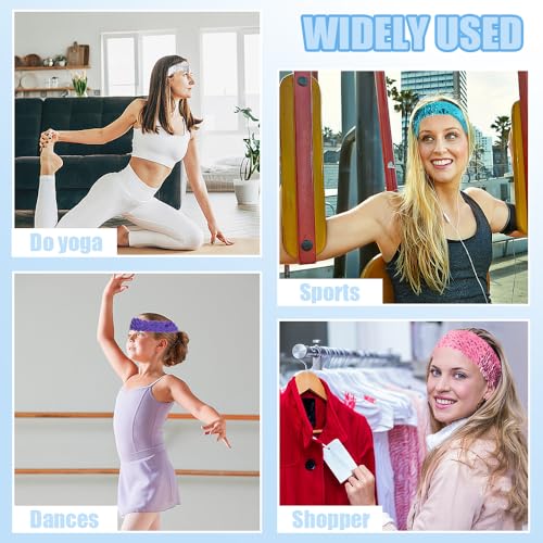 8st Sequin Headband Vrouwen Sport Glitter Headband Elastische Sparkling Headband Verstelbare Maat Bling Sport Headband Non-slip Headdress Shiny Style Accessoires voor meisjes 3