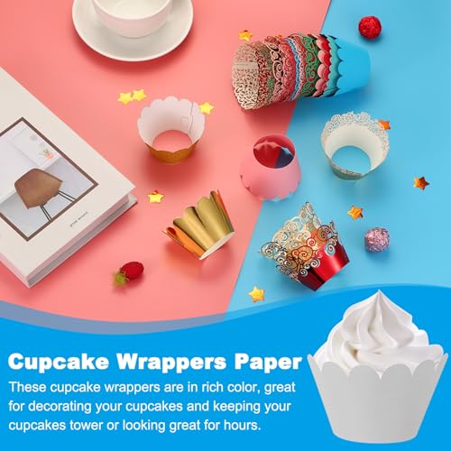 Cupcake Wrappers Papier, 50 Pack bakbekers Standaard Golf Decoratie voor verjaardag bruiloften en partijen, Zilver / Grijs 4