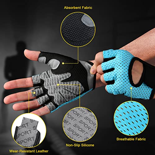 Fitnesshandschoenen, Ademende Trainingshandschoenen met Microfiber Stof, Non-Slip Siliconen Gewatteerde Palm Bescherming en Extra Grip, voor mannen en vrouwen, Gewichtheffen/Crossfit/Cycling 3