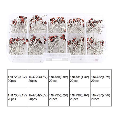 200st 10 Valori Set van Zener Kit van Diodi Assortiment van elektronische 1N4728~1N4737 Con Wissen Box