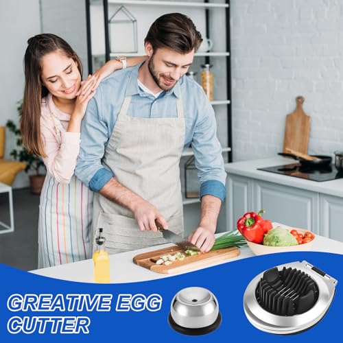 Eiersnijder Roestvrij stalen ei Pricker, Portable Egg Cutter, Egg Cutter voor ronde en ovale schijven, 2-in-1 Egg Slicing Tool voor eieren, Kiwi, Aardbeien 5