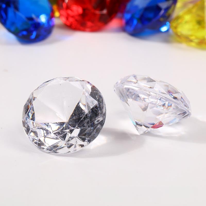 Decoratieve diamanten 40mm bruiloft Sprinkle decoratie 10 stukken Transparant kristal Decoratieve stenen tafel decoratie diamanten (Wit, 40x30mm) 5