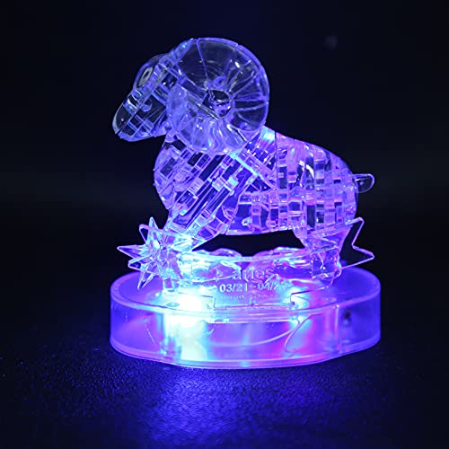 3D kristal puzzel, kristal Twaalf constellaties Deluxe 3D puzzel DIY blokken Glow puzzel LED licht puzzel speelgoed set (ram) 5