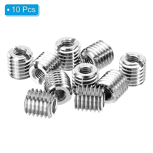 10 st Threaded Adapter Sleeve Reducer Nut M12 x 1,75 Mannelijke draad naar M6 x 1 Vrouwelijke draad Reparatie Invoegen Nut Schroef Reducer Conversie Roestvrij staal Aansluitend Element 12m m 3