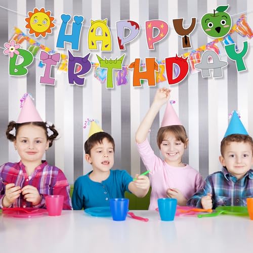 Kleurrijke verjaardag Banner, cartoon Gelukkige verjaardag feest decoraties backdrop voor jongens en meisjes partij decoratie baby douche levert fotografie achtergrond 4
