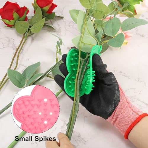 Rose Stam Leaf Thorn Stripper, 2Pcs/1Set Rose Thorn Stripper Verwijderaar Tool Leaf Stripping Tool voor het tuinieren van bloemen Snoeien, Wit, Roze 5