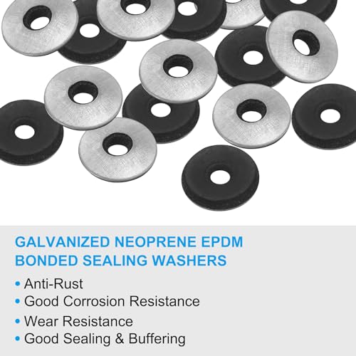 Verzegelingsringen EPDM Rubber Seal, M4.2 x 12 mm, 300 stuks, Schroefhouder gemaakt van gegalvaniseerd Neopreen Rubber voor industriële huishoudelijke machines (#8) 3
