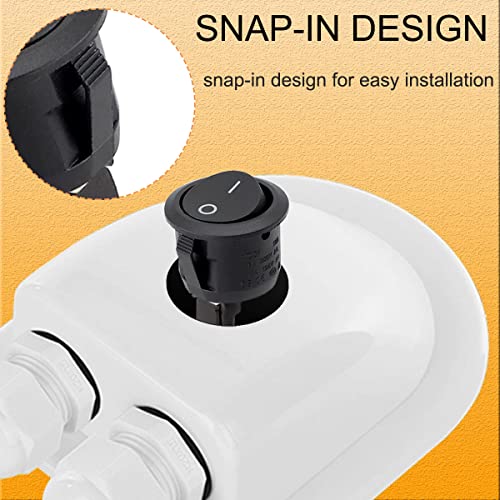 Schakelschakelaar, 10 st Aan/uit schakelaar SPST 2 Pin Locking Schakelschakelaar Ronde Zwarte Knop met voorbedraad 6A 250V 10A/125V AC voor Car Boat House 5