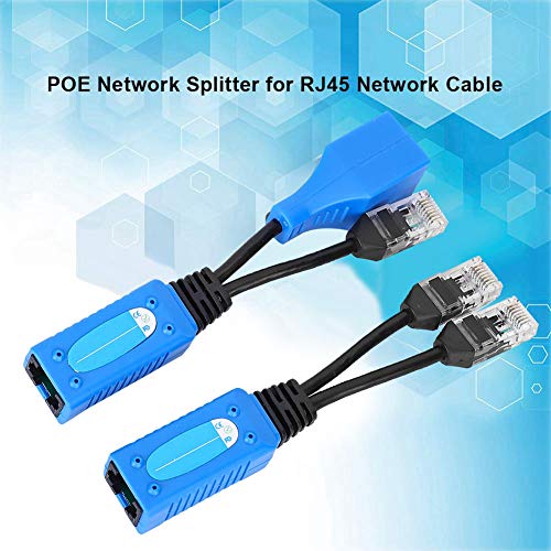 2Pcs POE Adapter Connectors Splitter RJ45 Combiner Power Cable Kit voor ethernet camera, Beveiliging IP Cam met vrouwelijke naar mannelijke draad