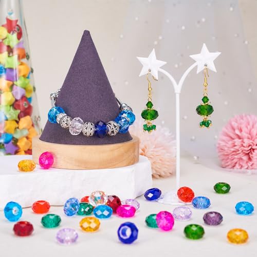 96 st. Grote gat glazen kralen Facet Europese Rondelle kralen 14mm Kleurrijke kristal spacer kralen Bulk voor sieraden armband Vrouwen DIY Valentijns oorbel