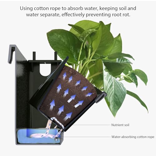 Verticale Tuinplanter, Wandplanter voor Outdoor Planten Wandplanter voor Binnen Planten Bloempotten Hangen Planten voor Tuin Balkon Yards Home Decor, 22.4x9.4in (Donkergroen) 3