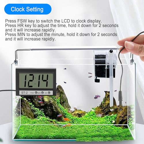 Autothermometer, digitale autotemperatuurmeter, speciale aquariumkoelkast Watertest Thermometers Digitale weergave Binnen LCD-scherm Temperatuur met auto gemonteerd 5