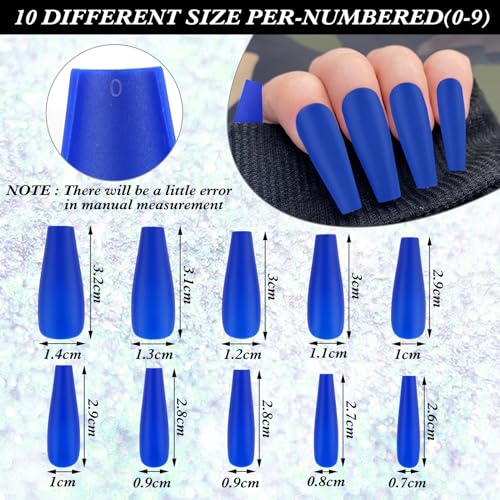 576 Stukken Plain Valse Nails 24 Kleuren Matte Valse Nails Pers op Nails Medium Lengte Coffin voor Nail Printing Ballerina Volledige dekking Pers op Nails Kit (B) 5