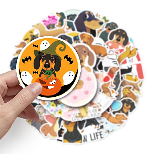 Dachshunds Sticker Set voor kinderen Tieners 50 stuks Dieren Waterdicht Vinyl Sticker Laptop Skateboard Koffer Helm Auto Fiets mobiele telefoon Motorrijwiel Bike Scrapbook 4