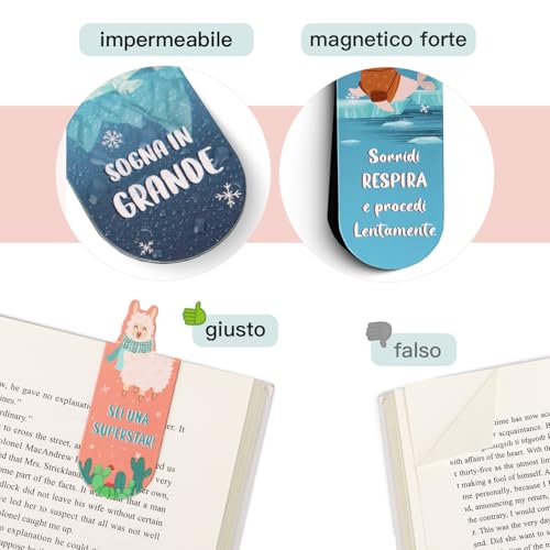 12 stuks magnetische bladwijzers met inspirerende Italiaanse set bladwijzers voor kinderen, dieren, speciale geschenk voor Kerstmis, verjaardag, afstuderen, voor kinderen, vrienden, studenten 5