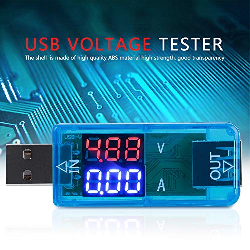 USB-tester, 0-3A DC3.2-10V LED USB-tester, multimeter voltmeter stroommeter oplader USB-tester Meetinstrumenten, multimeters (blauw) 3