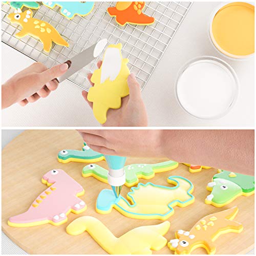 Dinosaur Cookie Cutter Set - 8 Piece Cookie Cutter, Roestvrij stalen mal voor DIY Fondant Deough, Snoepgoed, Gebak, Cake Decoratie 4