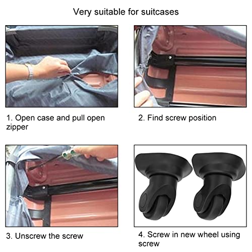 Vervanging Wielen Bagage Wielen Vervanging Kit Black PP Pet Outdoor Single Row Universal Wheel Suitcase Drawbar Box Bagagekasten Accessoires