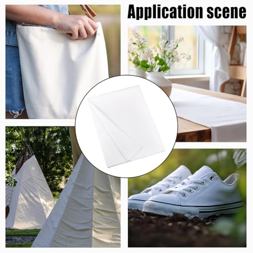 2 x 1,5 m katoenen canvas stof, 0,7 mm dik, natuurlijk katoen, eend, canvas, kledingaccessoires voor naaien, quilten, kleding, gordijnen, doe-het-zelf ambachten, doek, wit 5