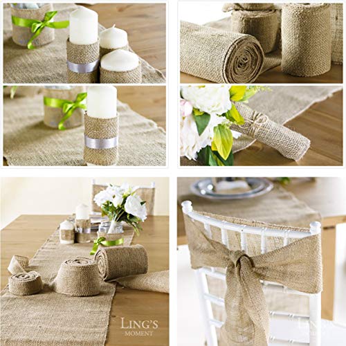 Hessischer Stofzak, 10 m Geweven, Rustiek, Jute, Sackleinen Stoff Band Tischl?ufer Hochzeit Decoratie (15 cm) 3