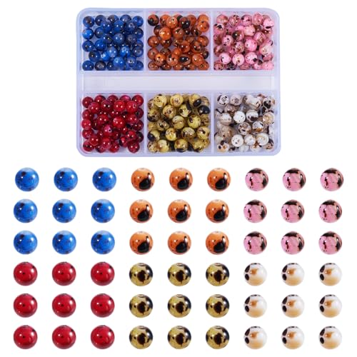 210Pcs Natuurlijke Zoetwater Shell Kralen 5mm Ronde Drawbench Shell Kralen 6 Kleuren Losse Spacer Kralen Seashell Kralen Bulk voor DIY armband ketting sieraden maken