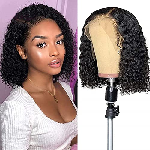 14 inch korte bob pruiken echte haar pruiken voor zwart vrouwen Braziliaanse pure echte haarlijm zonder lijm voorgelakt met baby haar natuurlijk zwart 150% dichtheid