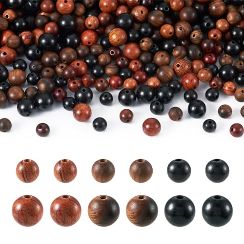 Natuurlijke ronde houten kralen, 6mm 8mm, Waxed Houten Losse Spacer kralen voor Rozenkrans Garland, Macrame, Ambachten, sieraden maken, 480Stuks