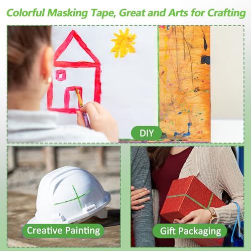 8 rollen x 22 m dunne schildertape, 1/8 inch ras, groene afplaktape voor autorijpen (groen) 5