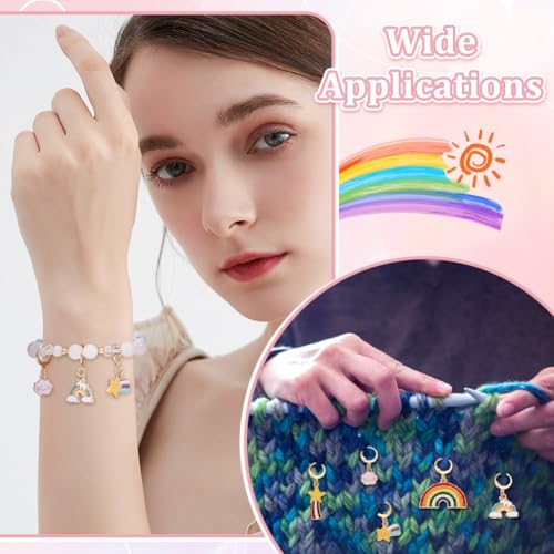 24 stuks 12 stillen regenboog hadsteekmarkering, 5,6 cm legering emaile hanger behandeling steekmarkeringen met 304 roestvrij staal Leverback oorlogen voor naaien accessoires 5