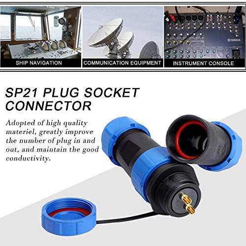Conneteur à l'Aviation Étanche Câble, Conneteur à l'aviation Prise SP21 IP68 2/3/4/5/7/9 / 12pin (2 PIN) 3