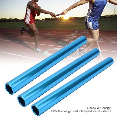 Relay Race Baton, 3Pcs Aluminium Track en Field Relay Baton Sports Relay Race Baton Track and Field Sprint Match Batons (Blue) Athletics