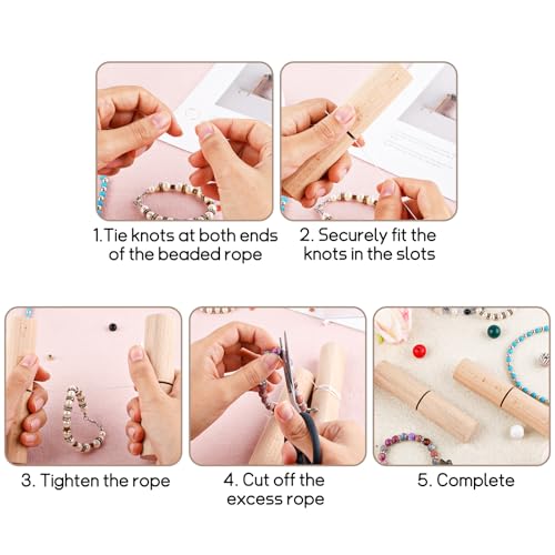 Knooptangen voor Siliconen kralen, Houten knooptangen en bevestigingsgereedschappen Kralen voor armbanden Polsbandjes Sieraden Supplies 5