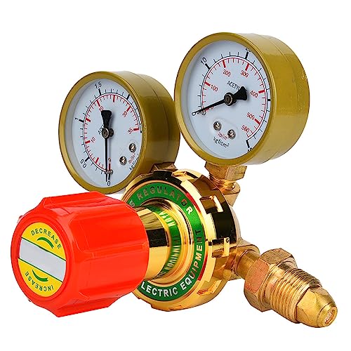 Gasregulator Acetylene Regulator Gasdrukregelaar Lasgasmeters Meter Acetylene Drukregelaar voor Gasbrander Lassen snijden Kit G5/8 CGA580 (60# export acetyleen 5/8 buitenste tanden) 5