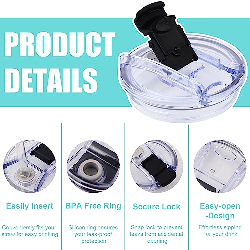 2st Tumbler Lid Vervangingen voor Stanley Quencher 40oz, Spill Proof en stofdichte Tumbler Covers Vervanging Lid voor Stanley 3