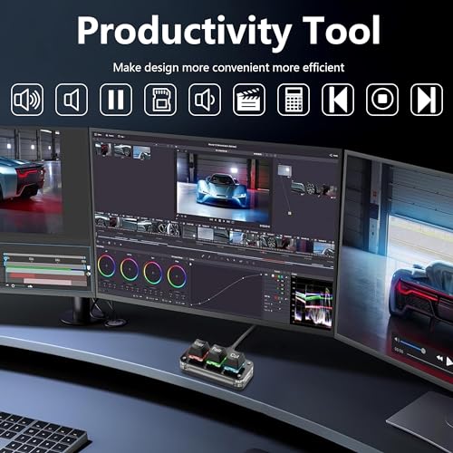 Mini 3 Key Keyboard, knippen, kopiëren, plakken, programmeerbare sleutels met LED achtergrond verlicht, mechanische Hot Swap Macro Keyboard voor werk en gaming 4