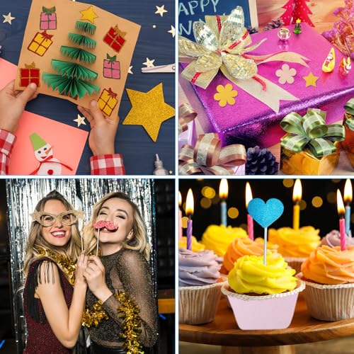 10 Vellen Zwarte Glitter Karton Papier, 8.5 x 11 Inch 250gsm Vierkante Premium Sparkling Paper Craft Karton Papier voor Scrapbook Kaarten maken DIY Kunst Projecten Bruiloft 5