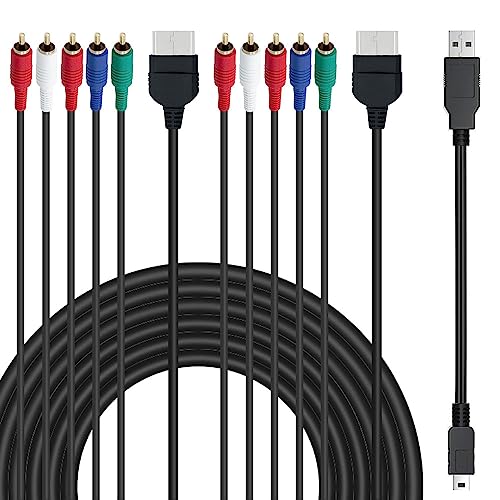 AV Audio Video Kabel, AV Component Kabel voor Classic Origineel voor Xbox RCA Audio Video HD Kabel met USB-A naar Mini USB Kabel opladen