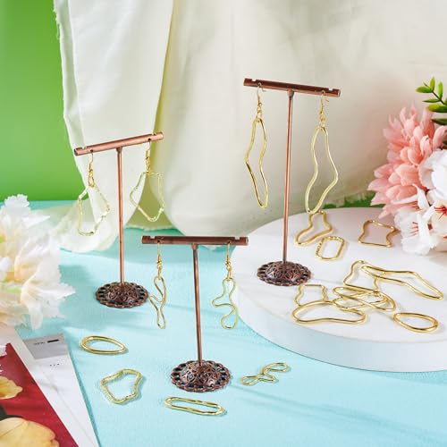 Golden Hoops oorbel Oval & Teardrop Dangle oorbellen Chic Franse oorbellen onregelmatige geometrie oorbellen Holle oorbellen set voor DIY vrouwen meisjes oorbellen