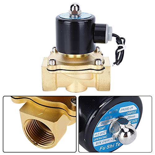 12V 1 Inch Messing 2 Way 2 Positie Elektrische Solenoïde Klep Magnetische Lucht Normaal gesloten Zero Differentiaal Starten Flexibele Bedrading met Horizontale Installatie voor Lucht 3
