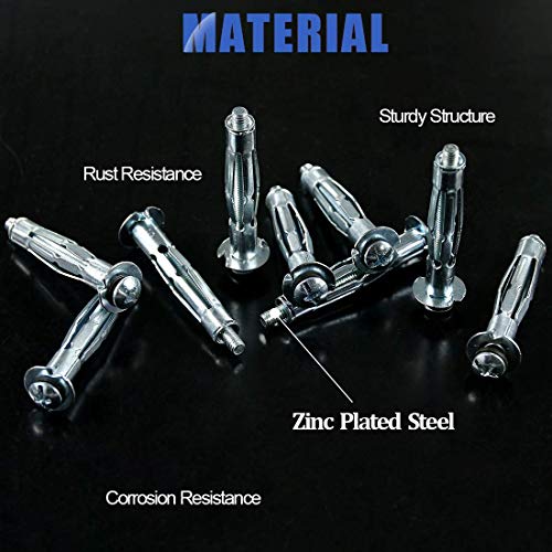 M5 x 71 zware metalen gegalvaniseerd Steel Molly Bolt (Pack of 5) Hollow Drive Wall Anker Schroeven set voor gipsplaten M5x71