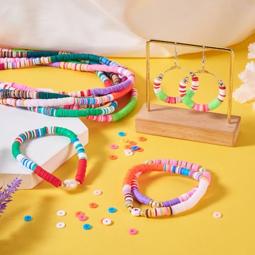 6 Strands Polymer Clay Heishi kralen Disc / Flat Ronde 6 Kleuren Handgemaakte Polymer Clay Spacer Kralen Bulk voor DIY armband ketting sieraden maken